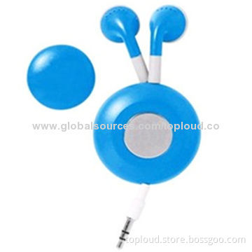 Retractable Earphones for MP3, 20Hz-20kHz Frequency Response, 1.2m TPE Cord